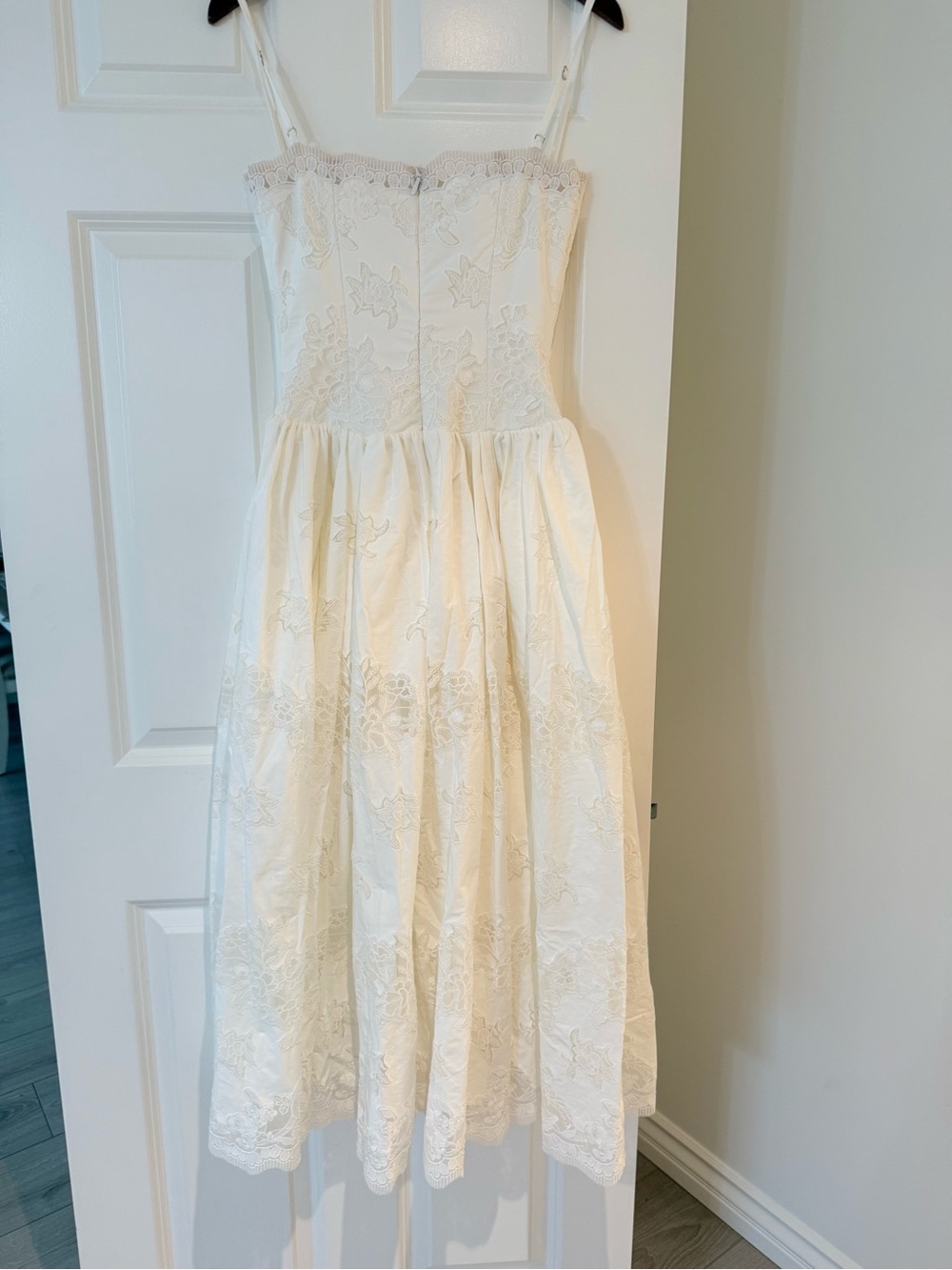 House of CB CHLOE White Custom Lace Cotton Midi Sundress Small cup A/C NWOT - Picture 7 of 8